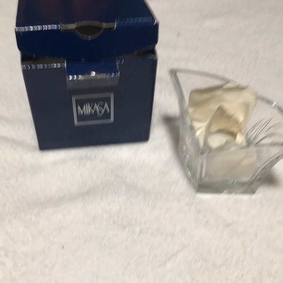 Mikasa Savannah crystal votive holder with candle. New without tags, IOB. - Picture 1 of 5